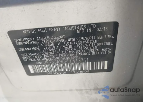 2014 Subaru Forester 2.5I Limited from USA, damaged, VIN JF2SJAHC9EH413751